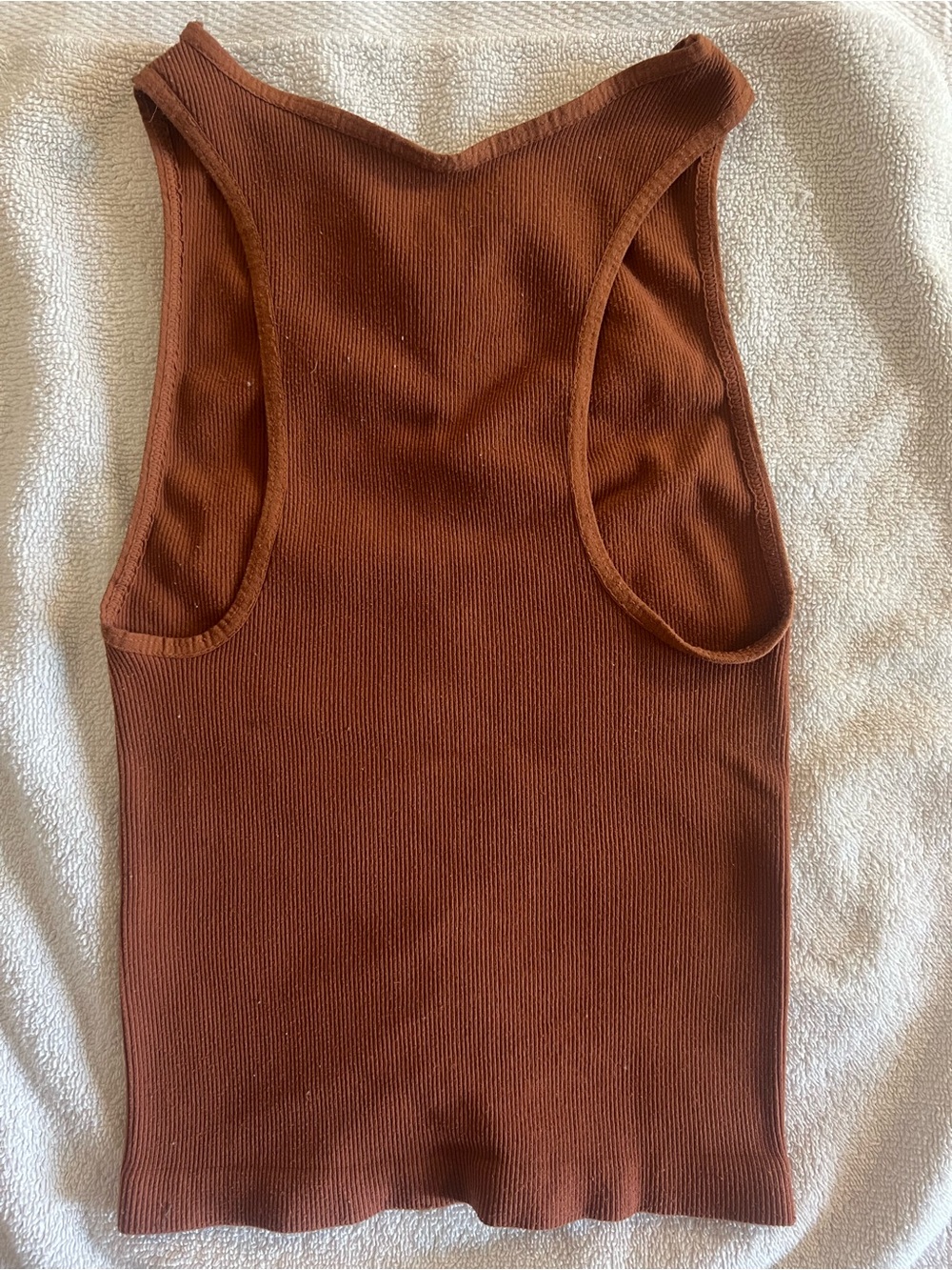 Free People Ribbed Rust-Red Center-Ruche Tank - Picture 2 of 3